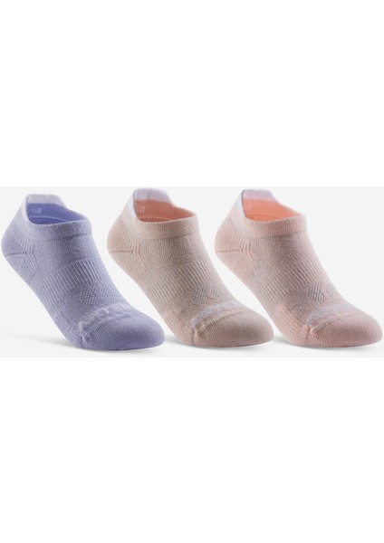 Artengo Çocuk Tenis Çorabı - Kısa Konç - Unisex - 3 Çift - Mor/Turuncu/Pembe - RS 160
