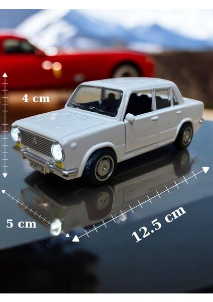Metal Çek Bırak Murat 124 Araba Beyaz Sesli ve Işıklı ( 1/36 Ölçek ) modelleri