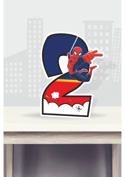 spiderman örümcek adam temalı ayaklı rakam pano - 2 yaş (40 cm )