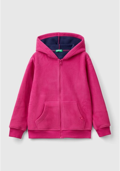 Erkek Çocuk Fuşya Etiket Detaylı Sweatshirt