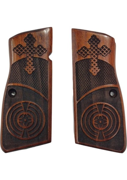 Silah Kabzası - Zig 14, Browning Hp, High Power 14, Dik Kasa, Browning Halkalı (Halka Için Kesim Yaptırmak Için Mesaj Atın), Halkasız ile Uyumlu - Koyu Kahverengi Renk - BRWHPCV016