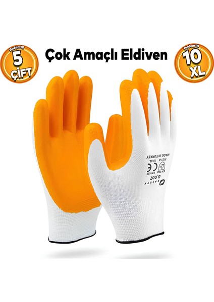 Genel Iş Eldiveni Inşaat Sanayi Bahçe Paketleme Makine Ambalaj Eldiveni Eldiven 10 Xl (5 Çift)