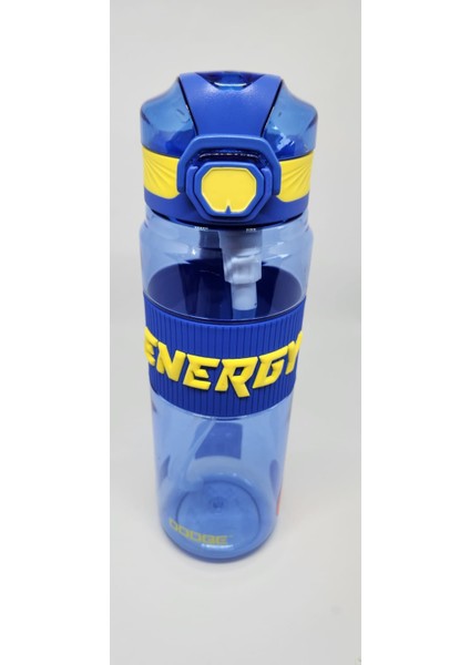 DL 24636 870 ml Pipetli Pipetsiz Tritan Mavi Şeffaf Matara Taşıma Aparatlı