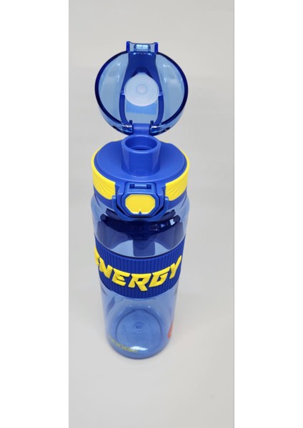 DL 24636 870 ml Pipetli Pipetsiz Tritan Mavi Şeffaf Matara Taşıma Aparatlı