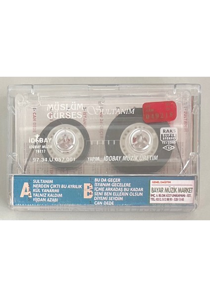 Müslüm Gürses Sultanım Kaset (Orjnal Dönem Baskı Kaset)