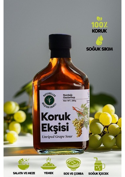 Koruk Ekşisi Tatlı Ekşi %100 Saf Gaziantep 280 gr 3 Adet