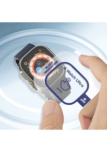 Apple Watch Ultra / Watch Ultra 2 49MM Safir Cam Siyah Çerçeve Parlak Cam Ekran Koruyucu