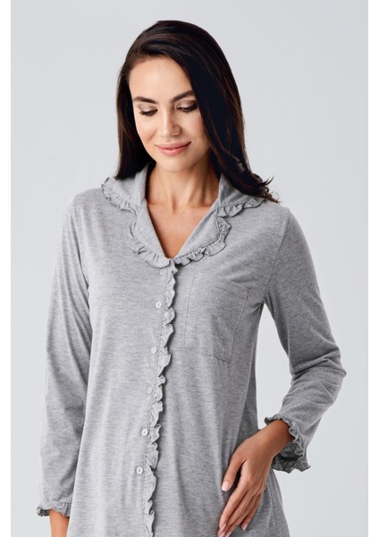 Kadın Uzun Kollu Esnek Pamuklu Kumaş Hamile Pijama Takım 22112 modelleri