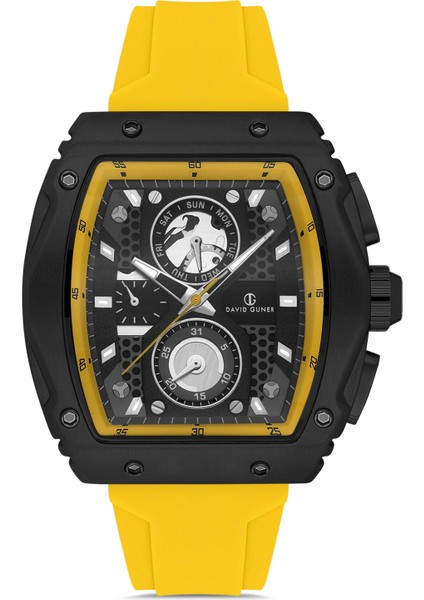 Davıd Guner Siyah Kaplama Siyah Kadranlı Multi Fonksiyon Saat