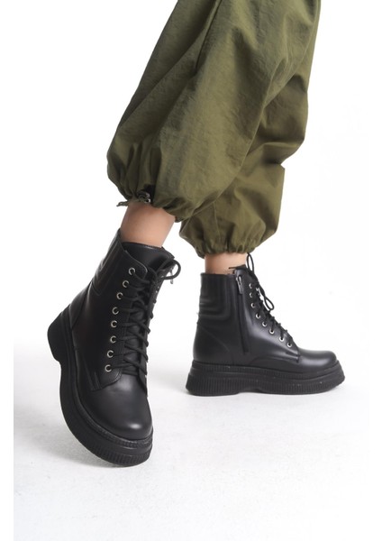 Kadın Yüksek Taban Kısa Bot Fermuarlı Bağcıklı Günlük Kadın Bot fiyatları