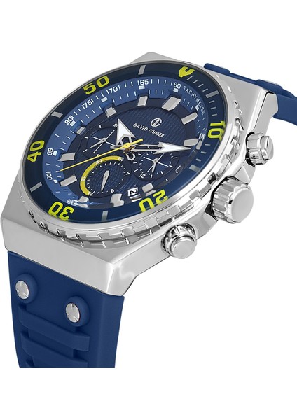 Davıd Guner Mavi Kadranlı Gümüş Kaplamalı Erkek Kol Saati modelleri