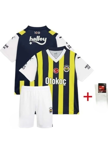 Fenerbahçe Çoçuk Forması 4lü Set 2024-25 Sezon Bileklik+Çorap+Şort+Tişort