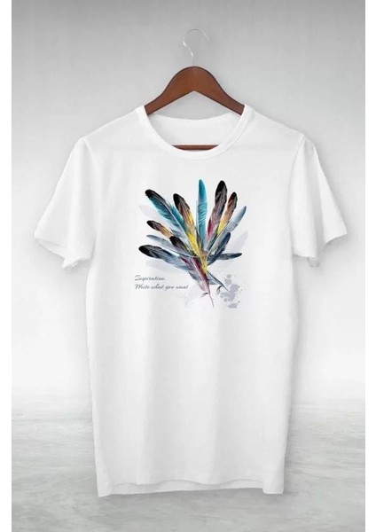 Baskılı Oversize T-Shirt Beyaz