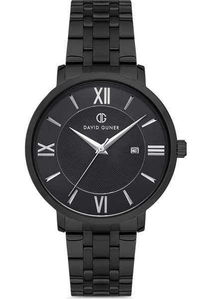Davıd Guner Siyah Kadranlı Siyah Kaplama Paslanmaz Masif Çelik Erkek Kol Saati