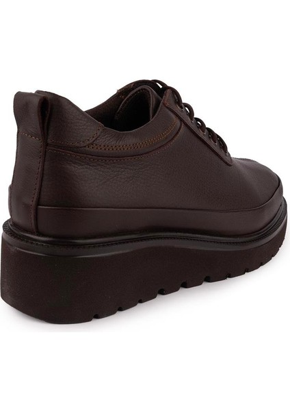 Rahat Modern Ortopedik Yumuşak Deri Ayakkabı Kahve 3556 indirimleri