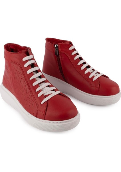 Modern Deri Converse Bot Kırmızı 1301