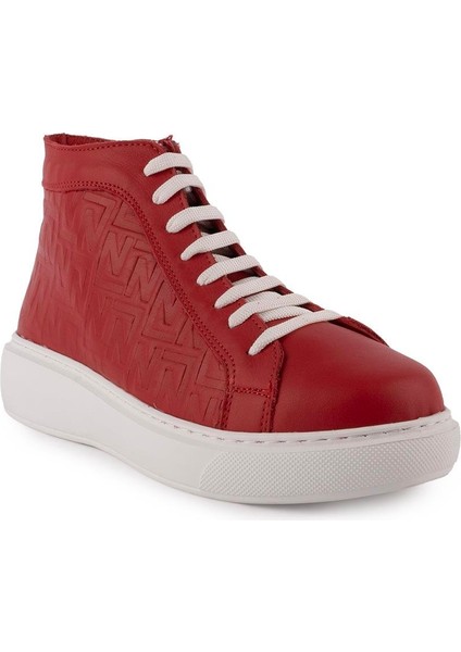 Modern Deri Converse Bot Kırmızı 1301
