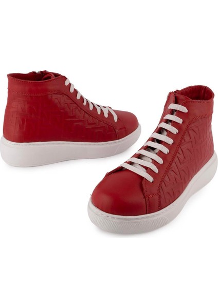 Modern Deri Converse Bot Kırmızı 1301