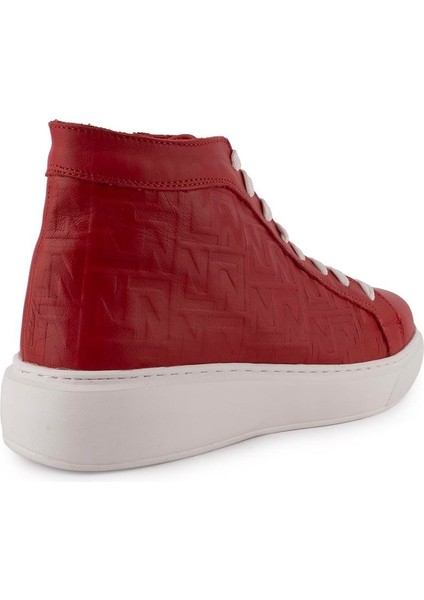 Modern Deri Converse Bot Kırmızı 1301