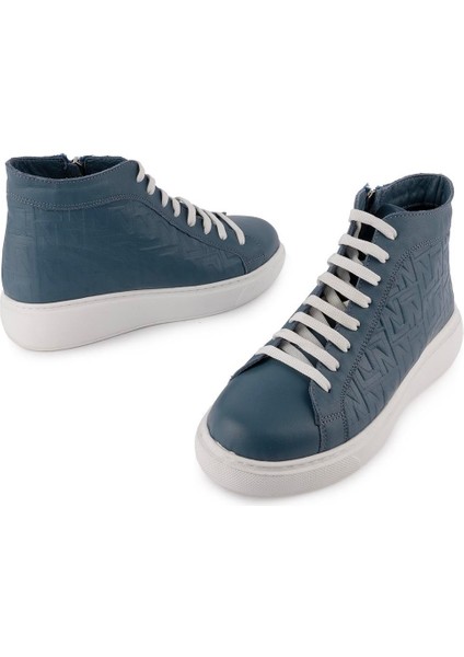 Modern Deri Converse Bot Kot Mavi 1301