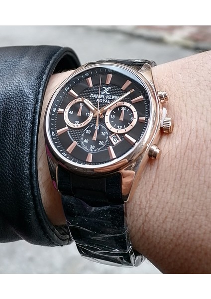 Siyah Çelik Kordonlu Erkek Kol Saati Su Geçirmez