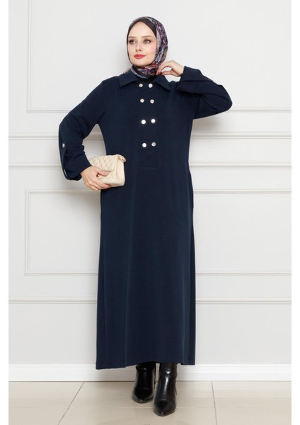Cırt Cırtlı Oysho Elbise-Lacivert