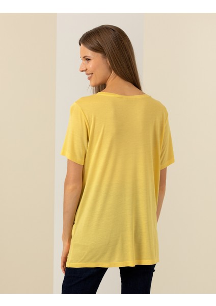 Kadın Neon Sarı Regular Fit Tişört 50246149-VR168