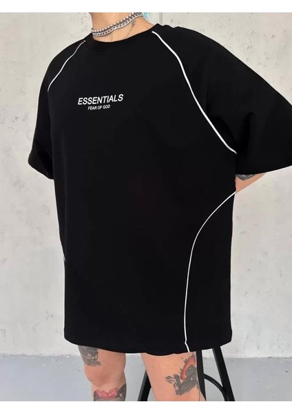 Arabiye Detaylı T-Shirt Siyah