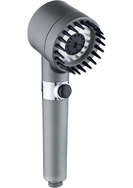 Masajlı Çok Fonksiyonlu Ayarlanabilir Duş Başlığı El Duşu 3 Modlu Ayarlanabilir Duş Başlığı Masajlı 3 Fonksiyonlu El Duş Handshower (Gri)