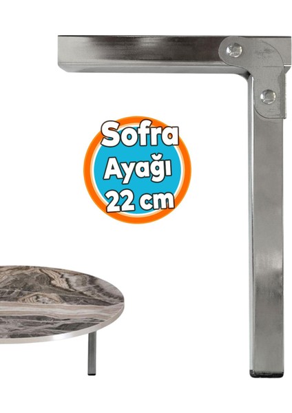 Metal Katlanır Sofra Ayağı - 22 cm - Siyah Taban Yer Sofrası - Sini Altı - Sehpa - Masa Uyumlu