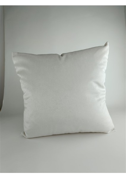 Krem Kare Kırlent Kılıfı