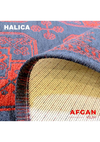 Arven 02 Afgan Etnik Dokaratif Yazlık Kaymaz Taban Yıkanabilir Şönil Kilim 135x190 cm
