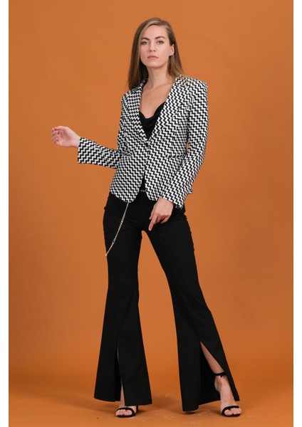 Desenli Blazer Ceket