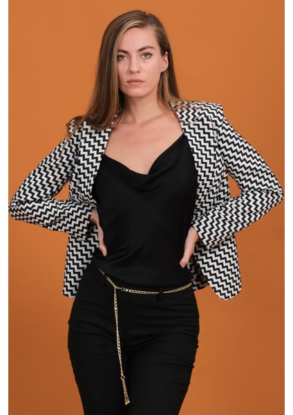 Desenli Blazer Ceket