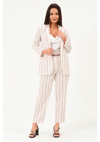 Keten Çizgili Blazer Ceket