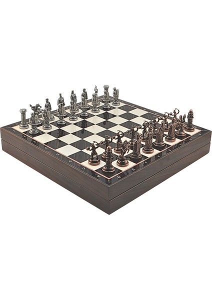 Gifthome Orta Boy Metal Osmanlı-Bizans Satranç Tk. Antik ve Ceviz Desenli Sandıklı Mdf TAHTASI(36X36 Cm.) fiyatları