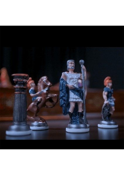 Gifthome Battal Boy Metal Roma Pastel Satranç Takımı ve El Yapımı Masif Ahşap Çekmeceli Tahtası (51X51 Cm.) modelleri