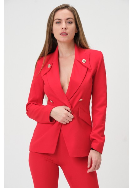 Yakası Düğmeli Blazer