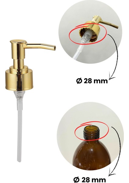 2’li Yedek Sıvı Sabun Pompası GOLD-28MM (2 Adet)