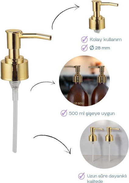 2’li Yedek Sıvı Sabun Pompası GOLD-28MM (2 Adet) fiyatları