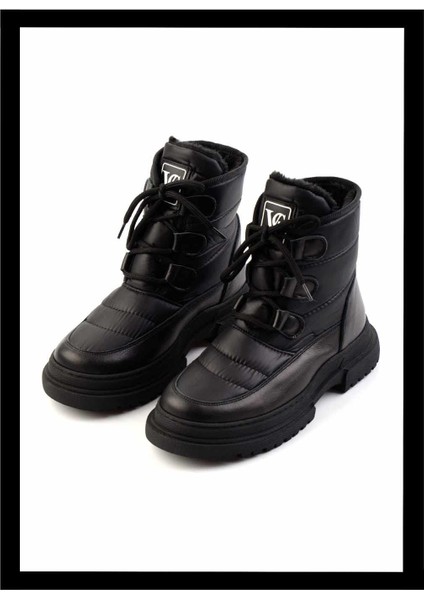 Mat Siyah Anorak Kadın Bot & Bootie K02586231285