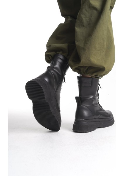 Kadın Kalın Tabanlı Bağcıklı Fermuarlı Günlük Tam Kalıp Platform Taban Bot modelleri