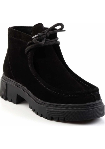 Siyah Süet Hakiki Deri Kadın Bot & Bootie K02041200502 modelleri