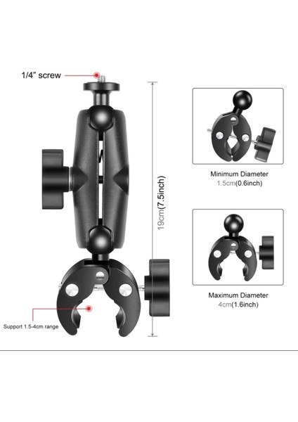 Insta360 X4-3-2 Motorsiklet ve Bisiklet 360 Derece Ayarlanabilir