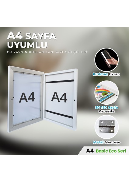 A4 Çocuk Sanat Resim Çerçevesi Katlanır Saklama Resmi Kolay Değiştirilebilir Manyetik Açılır Kapanır Çocuklar İçin