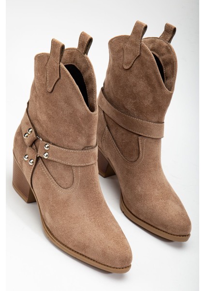 Fate Kadın Vizon Süet Termo Taban Sivri Burunlu Western Kovboy Bot fiyatları