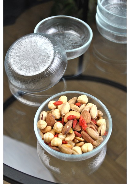 6 Adet Cam Çerezlik Seti ve Kahvaltı Takımı Sunum- 10 cm