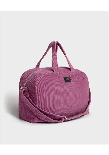 Omuz Çantası Corduroy Weekend Bag Mauve