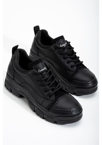 Peqas Siyah Kadın Sneaker Günlük Ayakkabı