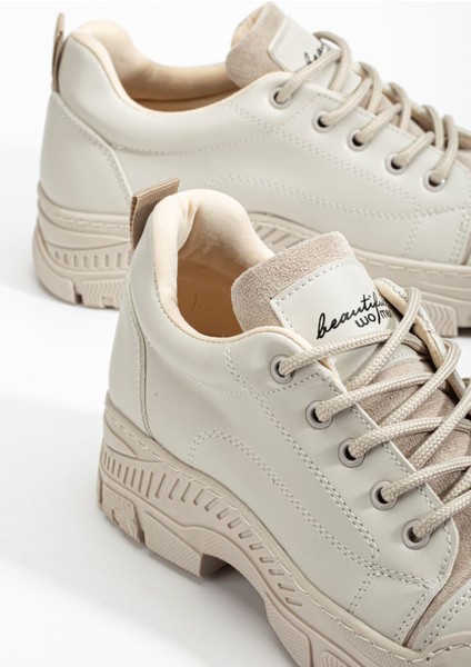 Peqas Bej Kadın Sneaker Günlük Ayakkabı modelleri
